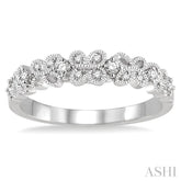 1/10 Ctw Round Cut Diamond Wedding Band in 14K White Gold
